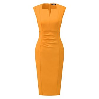 Women's Sheath Dress V Neck Sleeveless Elegant Office Dresses