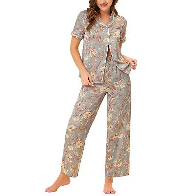Lauren Ralph Lauren 3/4 SLEEVE CLASSIC NOTCH COLLAR PAJAMA SET Pigiama Blue Pais L4281u008 K11