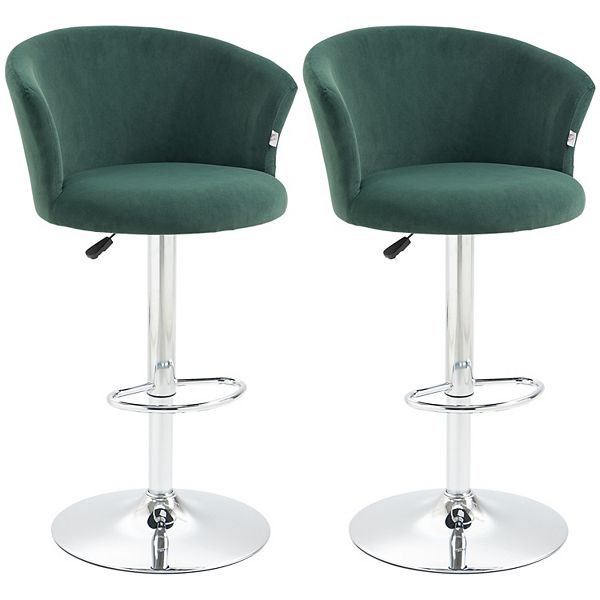 Adjustable Bar Stools Set of 2, Velvet Kitchen Stool