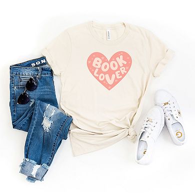 Book Lover Heart Short Sleeve Graphic Tee