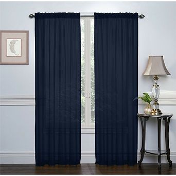 Goodgram 2 pc Rod Pocket Elegant Sheer Voile Curtain Panels