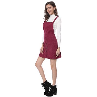 corduroy mini overall dress Corduroy Overall Mini Dress Navy Corduroy / S