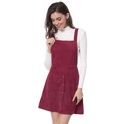 open lace back dress Women's Organic Corduroy Pinafore Dress main image 1