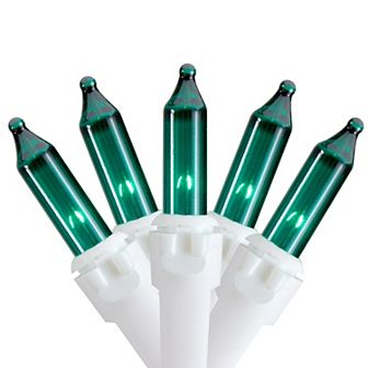 100 Count Teal Green Mini Christmas Lights - 35 ft White Wire