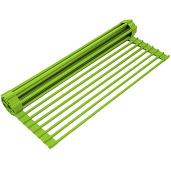 Zulay Kitchen Silicone-Coated Stainless Steel Over Sink Dish Drying Rack