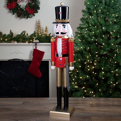 36" Red and Gold Christmas Soldier Nutcracker with Sword