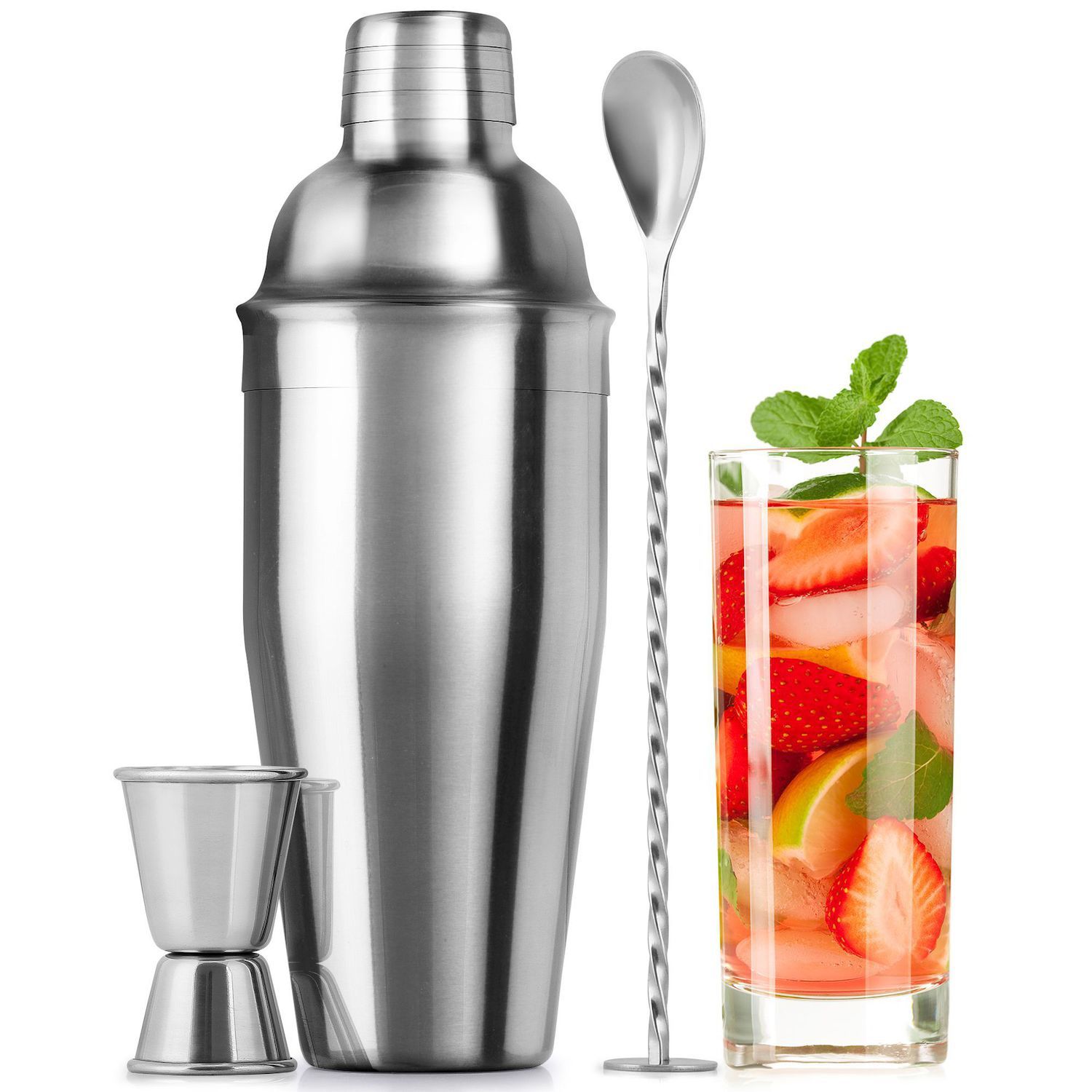  Bartesian Stainless Steel Cocktail Shaker - 16 Ounce Bartender Cocktails  Shakers Bar Accessories for the Home - Bartending Mixology Barware Mixer  Cup - Professional Mixed Drink Shaker Utensil Tool: Home & Kitchen
