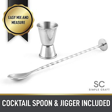 Zulay Kitchen Cocktail Shaker with Built-in Strainer