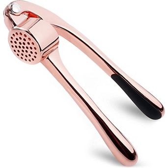 Zulay Kitchen Premium Garlic Press Set - Silicone Garlic Peeler & Brush