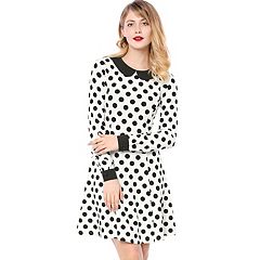 Allegra K Women's Contrast Doll Collar Polka Dots Tops Short Sleeves Blouse  X-Small Black Heart at  Women's Clothing store