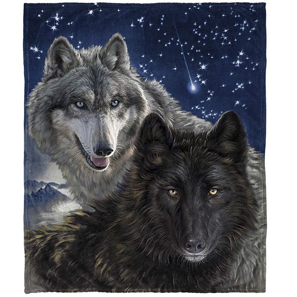 Star Wolf Fleece Blanket For Bed, Star Fleece Throw Blanket