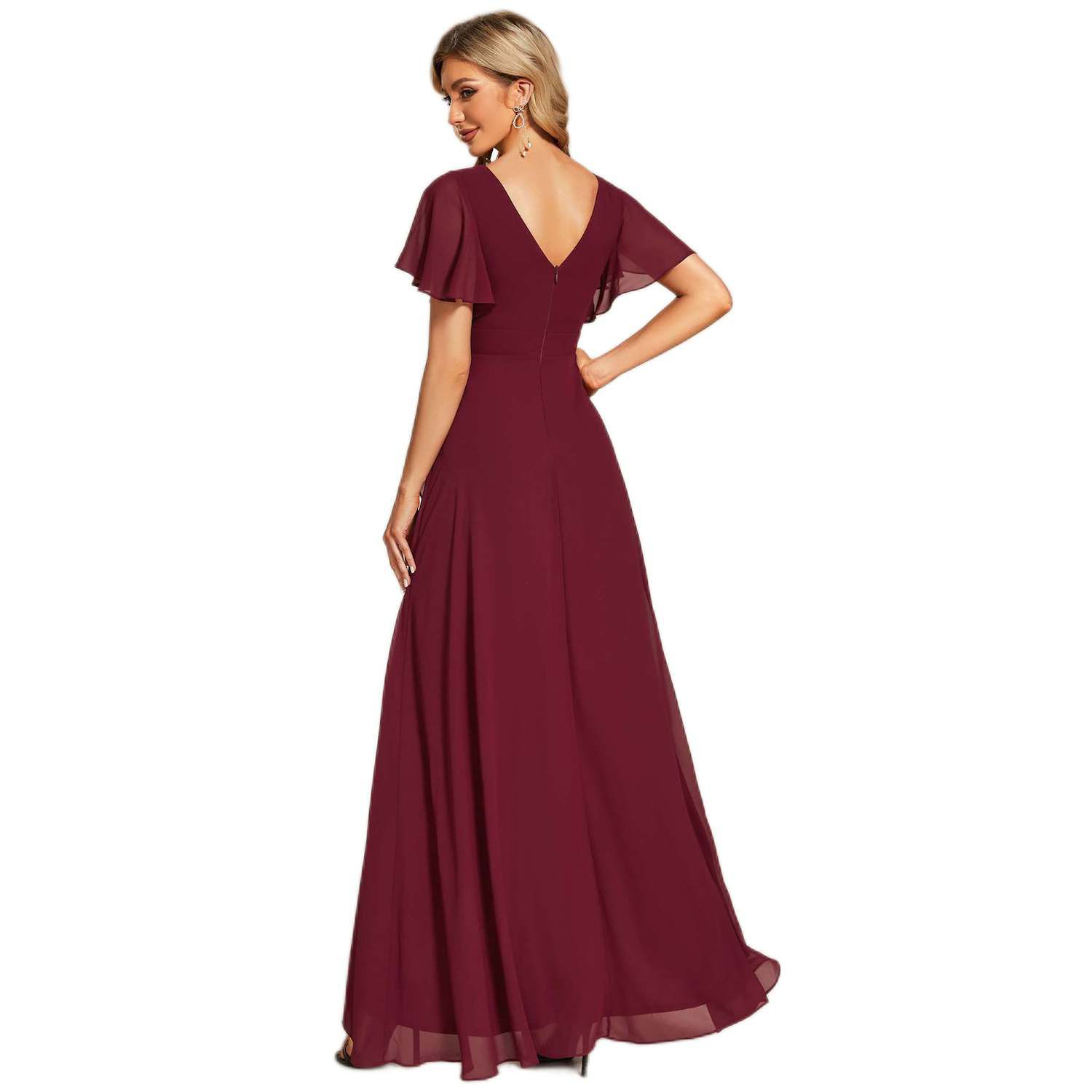 Charming Chiffon Bridesmaid Dress with Lotus Leaf Hemline