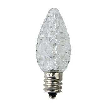 Pack of 25 Faceted LED C7 Pure White Christmas Replacement Bulbs