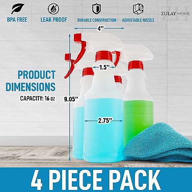 Zulay Kitchen 16 oz Spray Bottle 4 Pack