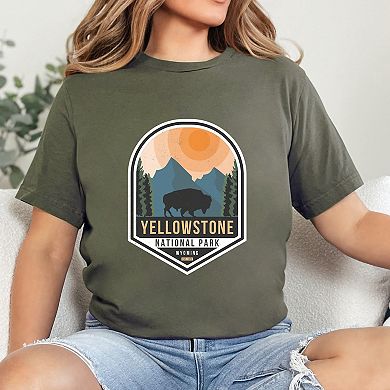 Yellowstone National Park Badge - Women's Short Sleeve Graphic T-Shirt