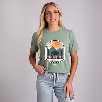 Yellowstone National Park Badge - Women's Short Sleeve Graphic T-Shirt