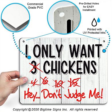I Only Want Chickens Pvc Chicken Decor Sign For Chicken Coop