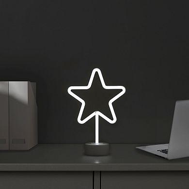 11.5" White Star LED Neon Style Table Sign