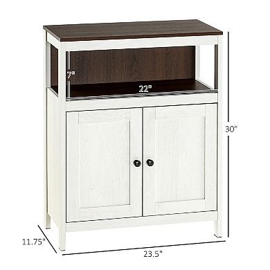 Modern Bathroom Storage Cabinet, Freestanding Linen Cabinet, Open Shelf, White