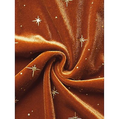 Women's Velvet Star Printed Adjustable Strap High Waist Suspender Skirt