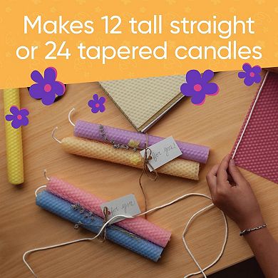 Magic Cabin DIY Natural Beeswax Candle Making Kit for Kids and Adults With 12 Sheets of Beeswax, Makes up to 24 Candles