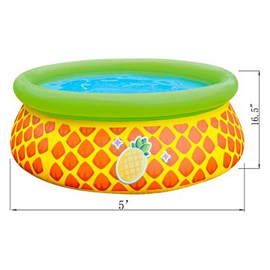 JLeisure 5' x 16.5" 3D Pineapple Inflatable Outdoor Kiddie Splash Swimming Pool