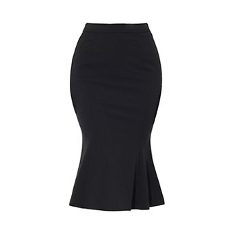 Women's Mermaid Skirt Hight Waist Metal Decor Fishtail Pencil Midi Skirt