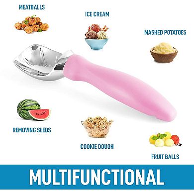 Zulay Kitchen Ice Cream Scoop With Soft Easy Grip Handle