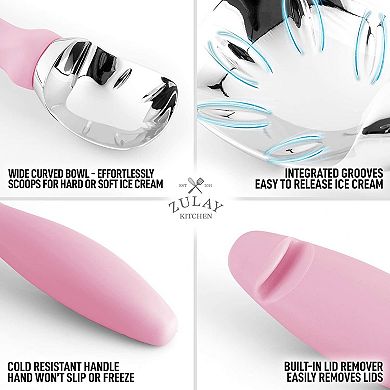 Zulay Kitchen Ice Cream Scoop With Soft Easy Grip Handle