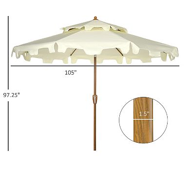 Outsunny 9ft Patio Umbrella With Tilt And Crank, Outdoor Umbrella