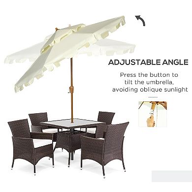 Outsunny 9ft Patio Umbrella With Tilt And Crank, Outdoor Umbrella