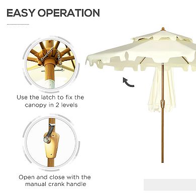 Outsunny 9ft Patio Umbrella With Tilt And Crank, Outdoor Umbrella