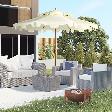 Outsunny 9ft Patio Umbrella With Tilt And Crank, Outdoor Umbrella