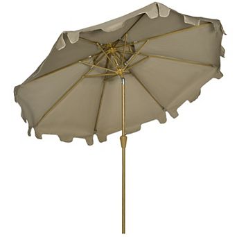 Outsunny 9ft Patio Umbrella With Tilt And Crank, Outdoor Umbrella