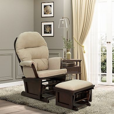 HOMCOM Nursery Glider Rocking Chair with Ottoman