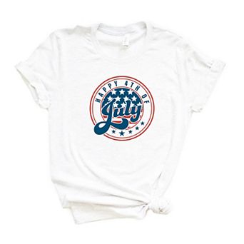 Happy Fourth Circle Short Sleeve Graphic Tee