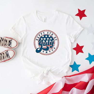 Happy Fourth Circle Short Sleeve Graphic Tee