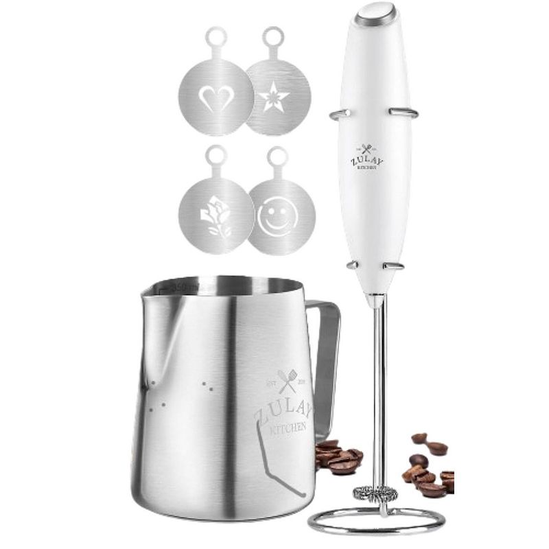 Zulay Kitchen MILK BOSS Milk Frother With Stand - Silver, 1