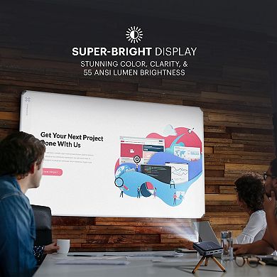 Luma 150 Pico Portable Projector, Hd Projector With Rechargeable Battery & Speaker