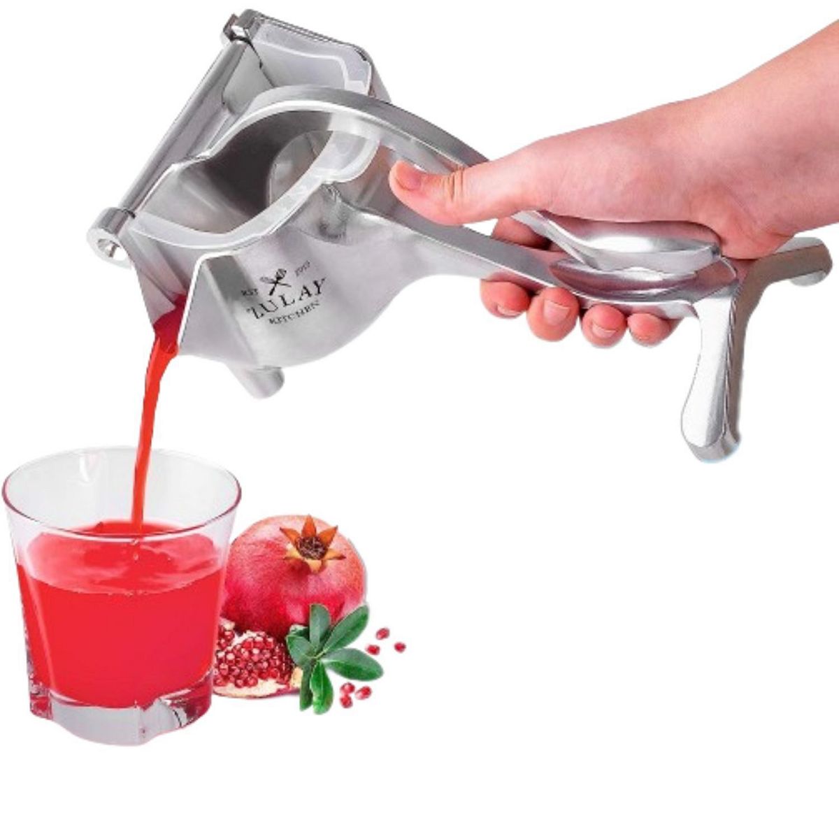 Zulay Kitchen Heavy Duty Pomegranate Manual Juicer - Silver