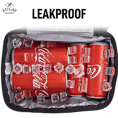 Zulay Kitchen Insulated 2-Compartment Lunch Box Bag With Strap