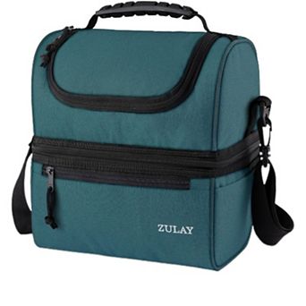 Zulay Kitchen Insulated 2-Compartment Lunch Box Bag With Strap