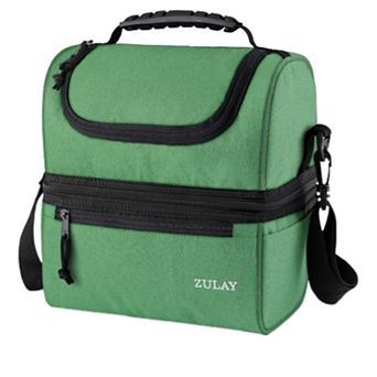 Zulay Kitchen Insulated 2-Compartment Lunch Box Bag With Strap