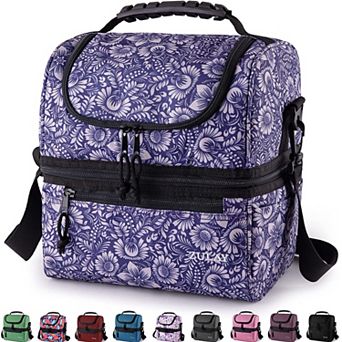 Zulay Kitchen Insulated 2-Compartment Lunch Box Bag With Strap