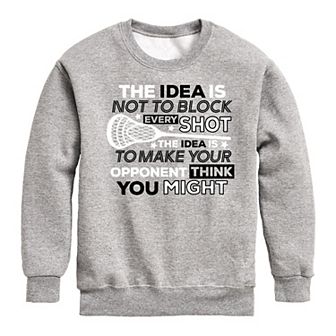 Boys 8-20 Idea Not To Block Every Shot Crew Fleece Sweatshirt