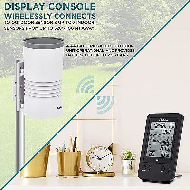 3-in-1 Weather Station With Rain Gauge and LCD Display