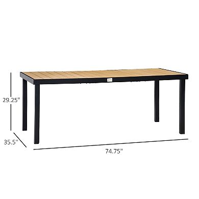Outsunny Outdoor Dining Table, Seats 8 People for Patio, Lawn