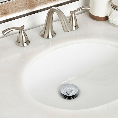 Universal Pop Up Bathroom Vessel Sink Drain Stopper With Overflow and Detachable Basket (Polished Chrome, 2.6 x 8.5 In)