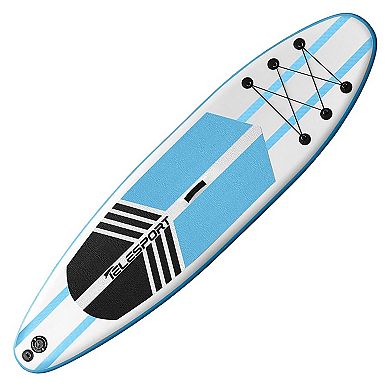 TELESPORT Paddle Boards Inflatable SUP Paddleboard w/ Accessories, White & Blue