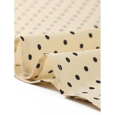 Women's Elastic Waist Zipper Polka Dots Casual Midi Skirt